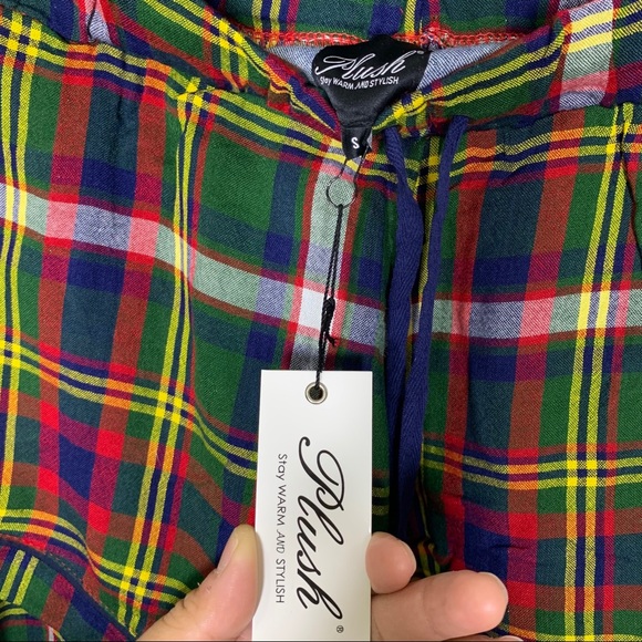 NWT/ Plush revolve ultra soft plaid PJ set/S - Picture 5 of 8